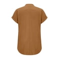 thumbnail image 5 of Blouses for women dressy casual Linen Soft Clothing XXXL Brown womens blouses, 5 of 5