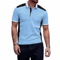 thumbnail image 2 of Blusa y camisa de manga corta con cuello vuelto para hombre, de color liso, informal, de moda, de manga corta, para hombre, top/camisa de manga corta con solapa, tops para hombre, 2 of 8