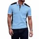 thumbnail image 1 of Camisas de Manga Corta de los Hombres Casual Color Sólido Lapel Top, Blusa de Verano de Nylon para el Uso Diario, 1 of 8
