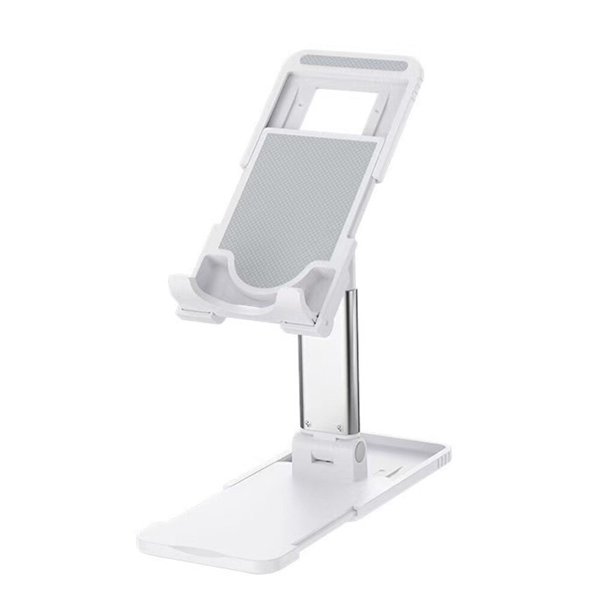 Inteprter Soporte Universal ajustable para teléfono móvil de escritorio, soporte para IPhone, IPad, tableta, plegable, soporte de Teléfono y Comunicación plata