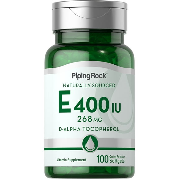 Vitamin E 400 iu | 100 Softgel Capsules | Natural Antioxidant for Men and Women | by Piping Rock