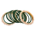 thumbnail image 6 of Efulgenz Indian Bangle Set Faux Pearl Bracelet Green Bangle Velvet Bangles Wedding Bridal Jewelry for Women (17 Pcs) Size-2.8, 6 of 6