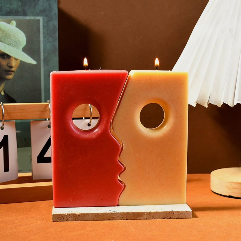 ZPAQI Gift Making Silicone Mold Plaster Mould for Abstract Kiss Face Scented Candle
