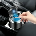 thumbnail image 3 of Yirtree Car Ashtray Stainless Steel Car Ashtray Cup Holder With Blue LED Light Indicator Smokeless for Most Car Cup Holder, 3 of 8