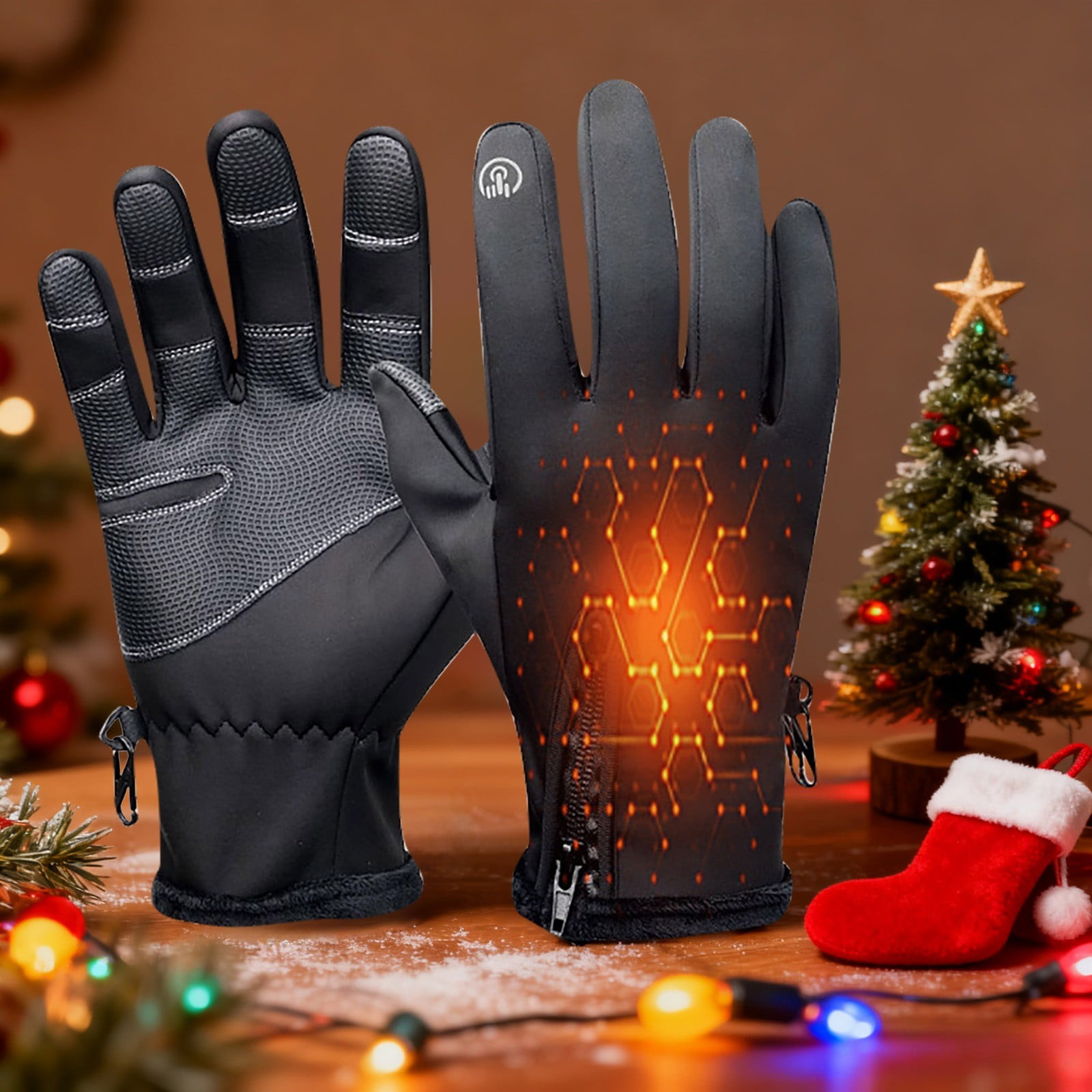 Electric Heated Gloves Rechargeable,Thermal Winter Gloves for Outdoor Activities with Long Lasting Battery Life, Waterproof Cold Weather Gloves for Skiing, Work, Hunting, Camping