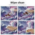 thumbnail image 4 of Nawypu Watercolor Marble Purple Fitted Round Table Cover with Elastic Protector Table Kitchen Dinner Waterproof Oil-Proof Tablecloth, 4 of 7