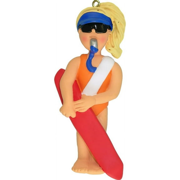 Lifeguard Female Blonde Personalized  Christmas Ornament DO-IT-YOURSELF