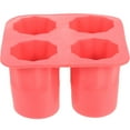 thumbnail image 2 of EeaseMX Molde de vidrio de cubo de hielo con tirador de silicona con forma de 4 tazas Molde de hielo fresco de verano Bandeja de cubitos de hielo, 2 of 8