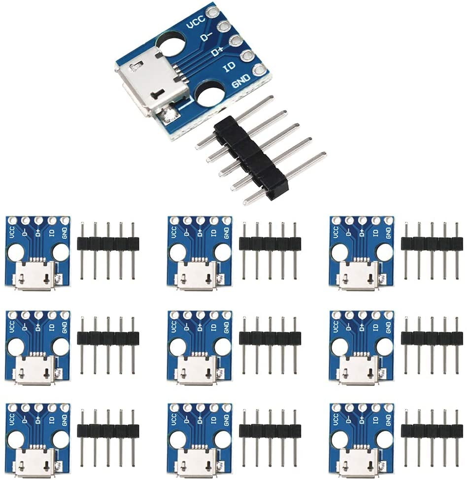 10pcs MICRO Female USB to DIP Adapter Converter for 2.54mm PCB Board DIY Power