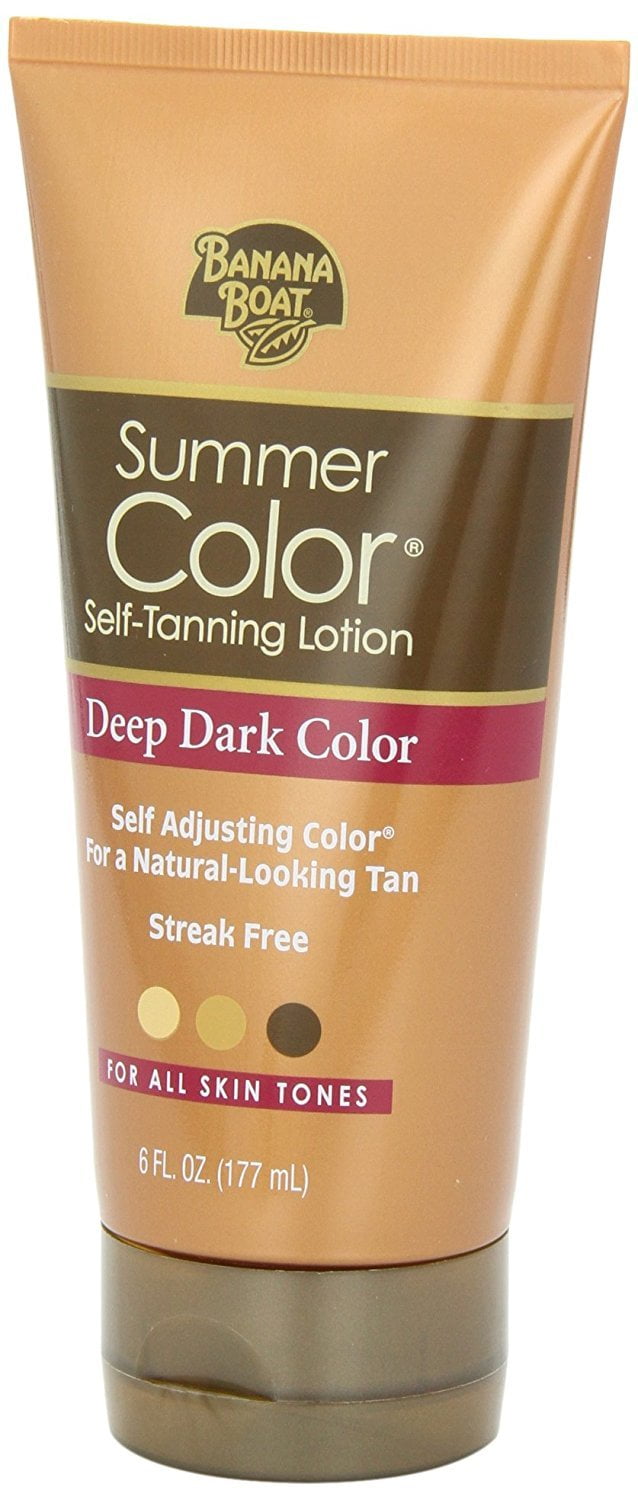 Banana Boat Summer Color Self HYZ01 Tanning Lotion, Dark Color for All Skin Tones, Self Tanner Lotion, Gradual Tanning Lotion, Sunless Tanning Lotion, Banana Boat Self Tanner, 6oz (Pack of 3)