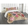 thumbnail image 3 of Ambesonne Floral Quilted Bedspread Set 3 Pcs, Dried Petals Leaves in Bowls, Queen Size, Multicolor, 3 of 5