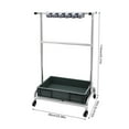 thumbnail image 2 of 12 Hooks Broom and Mop Holder Garden Tool Organizer Mobile Cleaning Trolley Mop Rack Floor Standing Cleaning Tool Cart Storage 10 Slots for Garden Garage Schools Hospitals Factories Hotels, 2 of 16