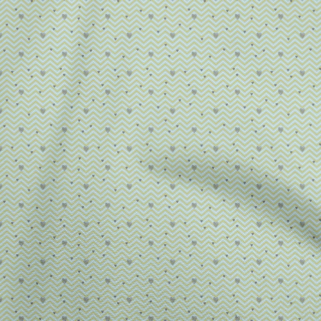 oneOone Rayon Gray Fabric Hearts Print Sewing Material Print Fabric By The Yard 56 Inch Wide