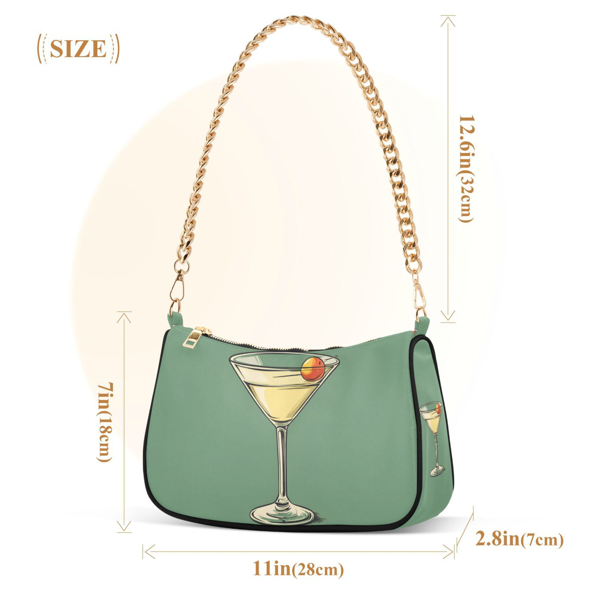 FORMRS Womens Shoulder Bag with Chain Strap Clutch Purse Cute Tote Handbag, Lemon Glass