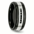 thumbnail image 5 of Stainless Steel Black IP-plated/Polished w/Black Diamonds 9mm Band, 5 of 11