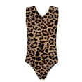 thumbnail image 4 of Conairie Girls Swimsuit One Piece Cute Leopard Print Kids Swimwear with Sun Protection Adjustable Straps Bathing Suit Brown 11-12 Y, 4 of 4