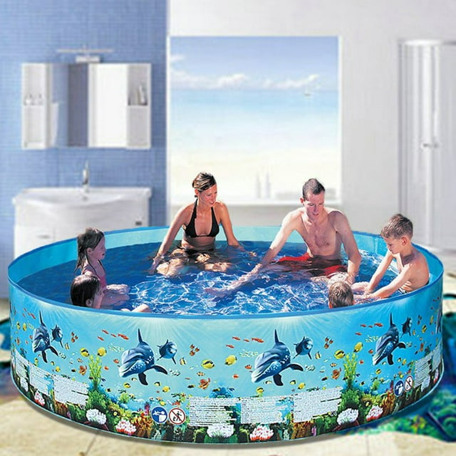 Portable Inflation-free Hard Swimming Pool Folding Pool Family Swimming Pool Round Swimming Pool for Babies Kids Adults