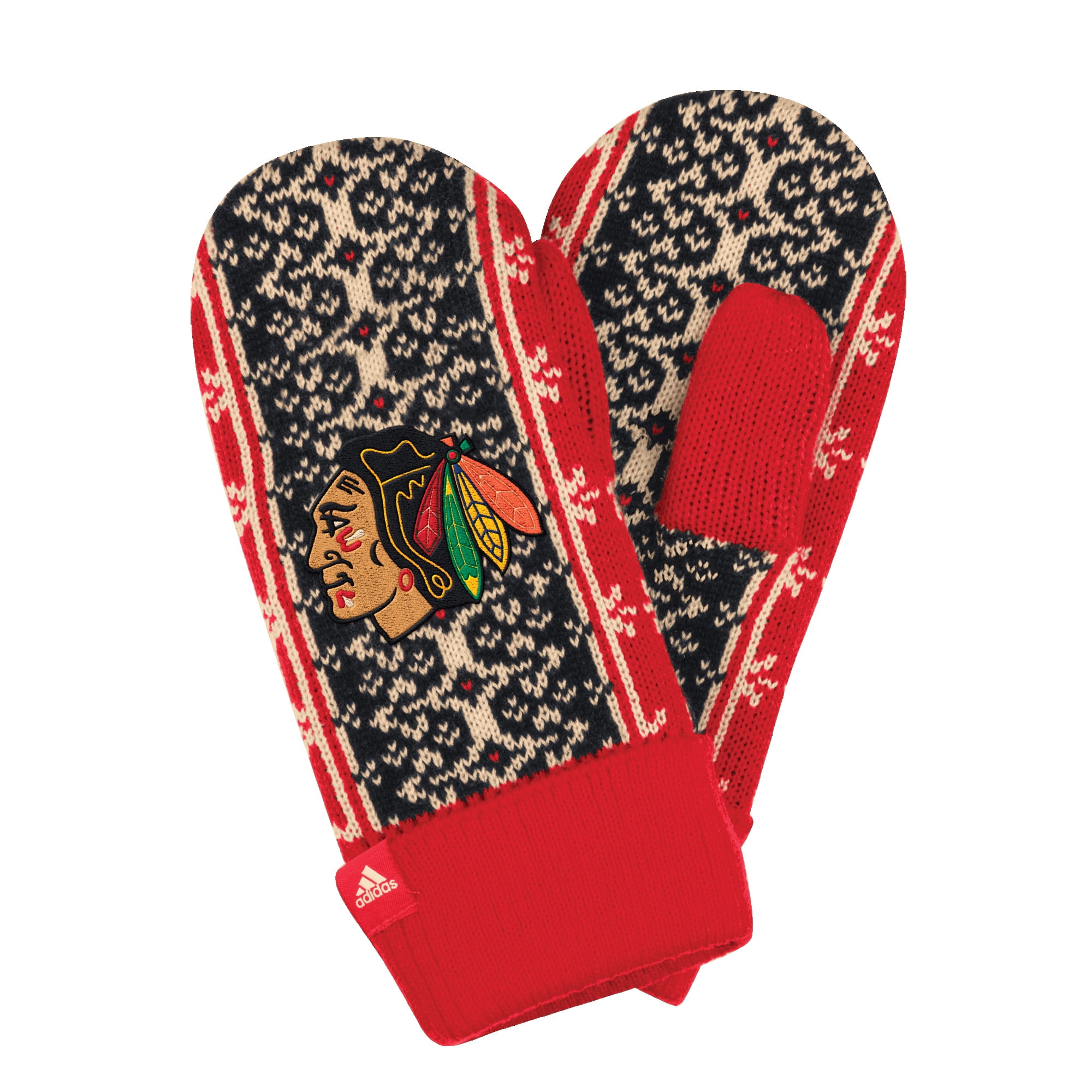 Chicago Blackhawks adidas Women's Fair Isle Mittens No Size by REEBOK/SPORTS LICENSED DIVISION