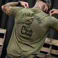 thumbnail image 3 of Combat Iron Men’s Graphic T-Shirt – Athletic Fit, Soft Cotton Blend – Military Green, Size S, 3 of 5