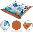 thumbnail image 3 of Jewelry Dish Trinket Tray Home Decor Wedding Gift for Her Small Ring Holder Watercolor Butterflies Pattern Flag, 16x16cm, 3 of 6