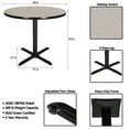 thumbnail image 5 of Hampden Furnishings Bennet Collection Steel Frame 36" Round Top, X Base, 30" Height Cafe Table, Black Frame/Grey Nebula Top, 5 of 5