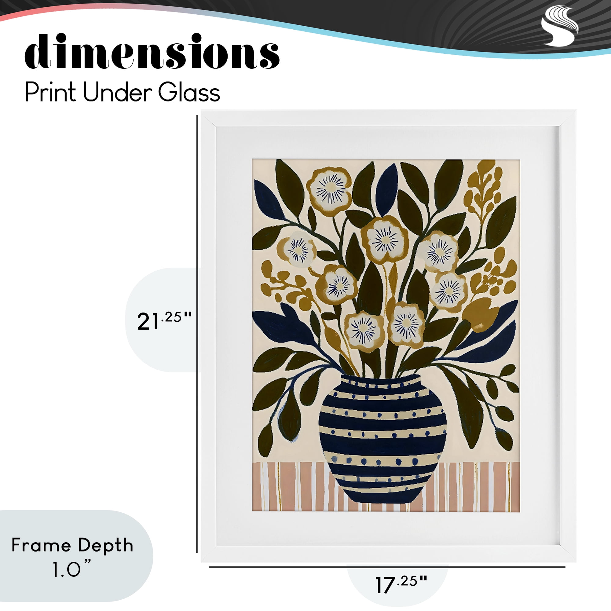 Stupell Industries Wild Bloom Boho Arrangement White Framed Print Under Glass, design by Creative Studio