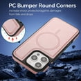 thumbnail image 5 of ShellTech for iPhone 16 Pro Case Magnetic Premium Leather Case Compatible with MagSafe Slim Cover Shockproof Protective Matte Back Wireless Charging,Rosegold, 5 of 10