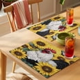 thumbnail image 4 of Yellow Sunflower Rooster Placemats Set of 8 Retro Rooster Farmhouse Place Mats Indoor Wipeable Table Mats Washable Cloth Dining Table Placemats for Kitchen Holiday Party Home Decor 13x19 Inch, 4 of 9
