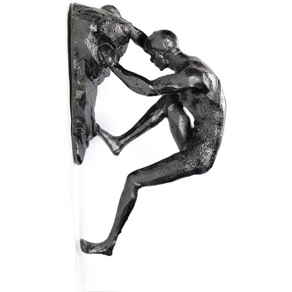Climbing Man Wall Sculptures Creative Hand-Finished Sculpture Figurine for Bar/Home/Office Art Decor (Rock Two Hands)