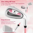 thumbnail image 6 of Costway Ultimate 33" Junior #7 Iron for Kids with Fiberglass Shaft & Headcover Individual Gold Club Pink, 6 of 10