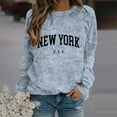 thumbnail image 2 of BOOMNY Women's Sweaters Long Sleeve Sweaters for Women Letter Embroidery Crewneck Knit Pullover Trendy Tops 2025 Fall Winter Knitwear, 2 of 4