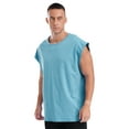 thumbnail image 3 of Zaldita Men's Sleeveless Tank Tops Crewneck Casual Workout Gym Cut Off Muscle Fit T Shirt Light Blue M, 3 of 7