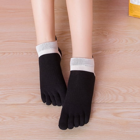 

Amusingtao Women low cut ankle show toe socks cotton blend breathable five finger socks