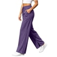thumbnail image 6 of Gytharion Women's Straight Leg Sweatpants High Waist Side Slit Lounge Pants Elastic Waist Relaxed Fit Casual Pants with Pockets for Travel, 6 of 8