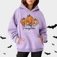 thumbnail image 4 of Hey Pumpkin Halloween Thanksgiving Hoodies for Women Fall Pumpkin Hoodie Long Sleeve Graphic Sweatshirt Pullover Tops, 4 of 5