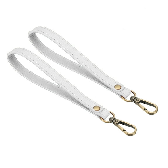Uxcell 8 Inch Wristlet Strap PU Leather Wristlet Keychain Wrist Strap Replacement White 2 Pack