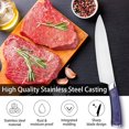 thumbnail image 2 of Kitchen Knife Set, 7 PCS Cooking Knife Set with Block, Sharp Stainless Steel Knives Set with Ergonomic Handle, Professional Chef Knife Set for Home Family Restaurant (Purple), 2 of 8