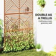 thumbnail image 3 of Outsunny Decorative Metal Outdoor Privacy Screen, Freestanding Privacy Fence Screen Outdoor Divider with Stand, 78" H x 48" W Rhombus Brown, 3 of 9