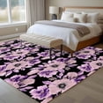 thumbnail image 4 of Purple Floral Area Rugs 5'x7', Washable Small Throw Rugs for Laundry Room Playroom, Abstract Watercolor Flower Leaf Plant Indoor Outdoor Rug Non-Slip Low Pile Carpet Runner Reversible Floor Mats, 4 of 8