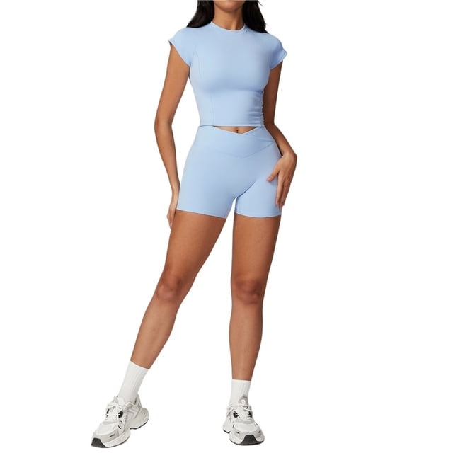 Conjuntos de entrenamiento for mujer, 2 piezas, sujetador deportivo, camiseta sin mangas, polainas de cintura alta, gimnasio, yoga, ropa activa, camiseta de entrenamiento for mujer