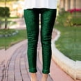 thumbnail image 2 of UJNDER Women's Solid Color Sequin Shiny Slim Fit Leggings for Casual Wear and Parties Green M, 2 of 8