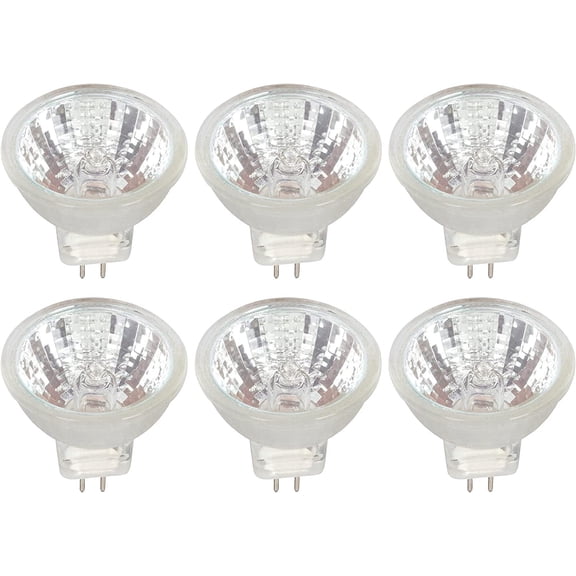 Simba Lighting Halogen MR11 12V 10W Bulbs GU4 2-Pin FTD Cover Glass, 6-Pack