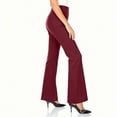 thumbnail image 4 of Wide Leg Pants for Women, Yoga Pants with Pockets High Waist Casual Straight Dress Pants Petite/Tall/Regular Red S, 4 of 7