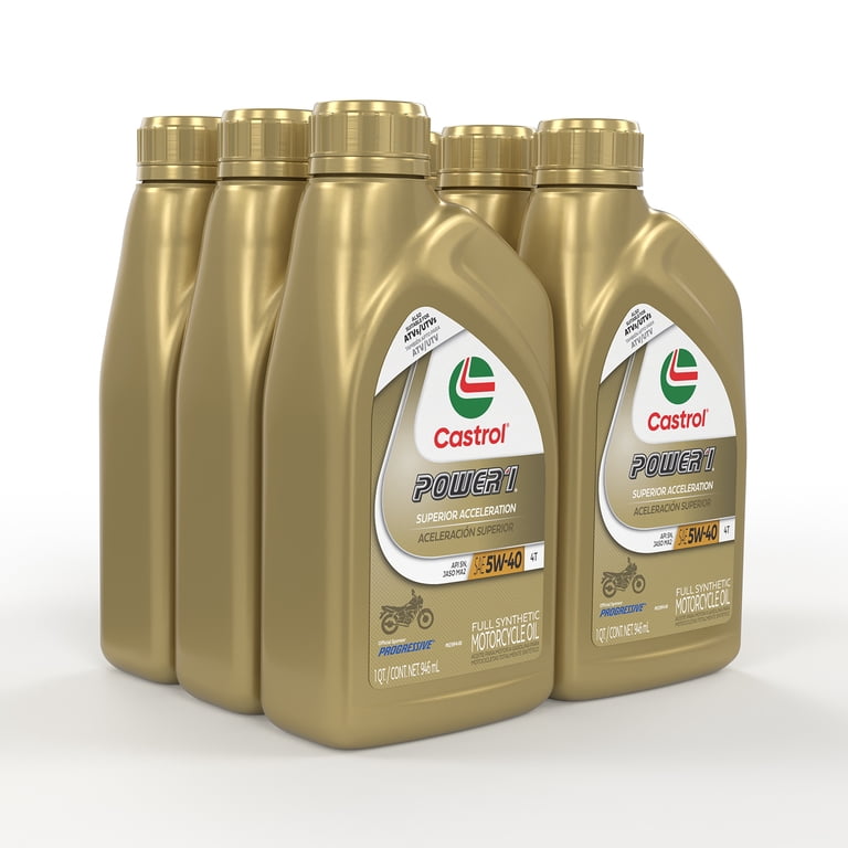 Castrol Power 1 4T 5W-40 Full Synthetic Motorcycle Oil, High