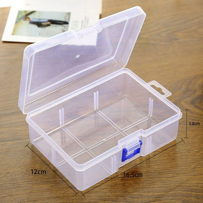 Small Clear Plastic Beads Storage Containers Box with Hinged Lid for  Accessories,Crafts,Learning Supplies,Screws,Drills