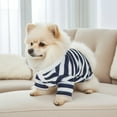 thumbnail image 5 of Unique Bargains Dog Clothes Dog Polo-shirt for Small Medium Dogs Dog Shirt Striped Collared Pet Doggie Designer Outfits for Puppy Small Dogs Large Navy Blue, 5 of 7