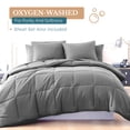 thumbnail image 6 of Casa Platino Twin XL Comforter Set Pre-Washed – 5 Piece Bed in a Bag – Soft Microfiber Twin XL Bedding Set with Comforter, Flat Sheet, Fitted Sheet, 1 Pillowcase & 1 Sham - Silver, 6 of 8