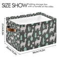 thumbnail image 4 of Yayeee Canvas Storage Basket with Handles for Shelves Fabric Bins Closet Organizer, Cute Llamas Pattern, 4 of 8