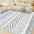 thumbnail image 6 of Area Rug for Living Room 6x9: Large Washable Boho Moroccan Rugs Geometric Neutral Rug, Non-Slip Foldable Morden Farmhouse Indoor Floor Carpet for Bedroom Dining Table Home(Black,6'X9'), 6 of 7