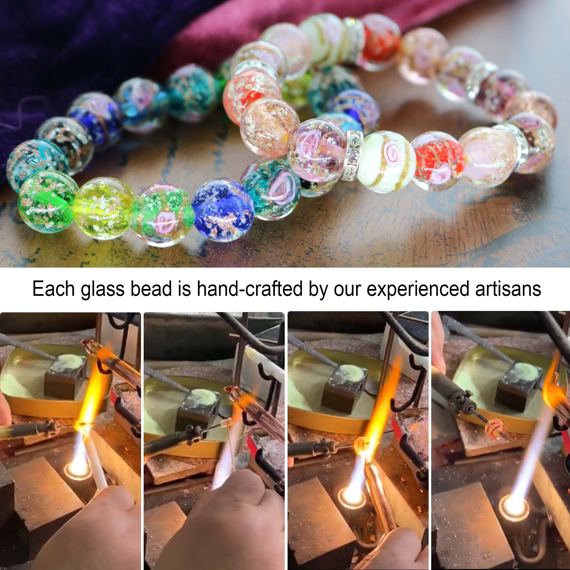 Mandala Crafts Lampwork Glass Beads for Jewelry Making - Crackle Lampw –  MudraCrafts
